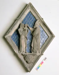 El bautismo, relieve de azulejo del Campanile